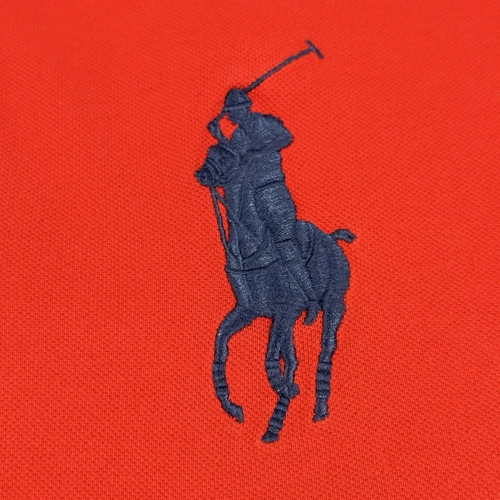 Polo Ralph Lauren Big Pony Polo Shirt Red Blue Size 2XLT Tall Mesh Pony Rugby